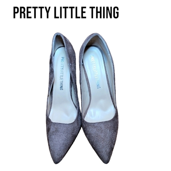 PrettyLittleThing Shoes - Pretty little thing brown suede heels size 8